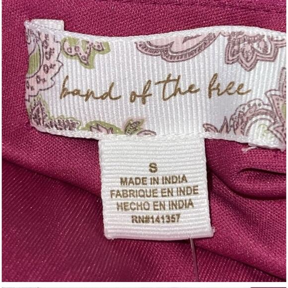 BAND OF THE‎ FREE BOG KISS ME FUSHIA PEPLUM MINI DRESS TIERED FLORAL SMALL-NEW - Picture 3 of 11